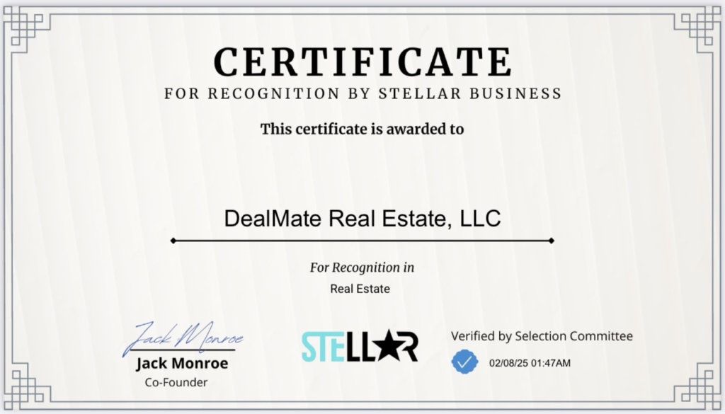 DealMate Wins Best Cash Real Estate Service of 2024.
